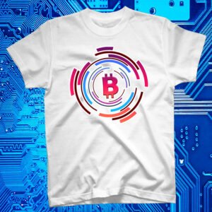 100 % Cotton Crypto Shirt "B Colorful" White - Large