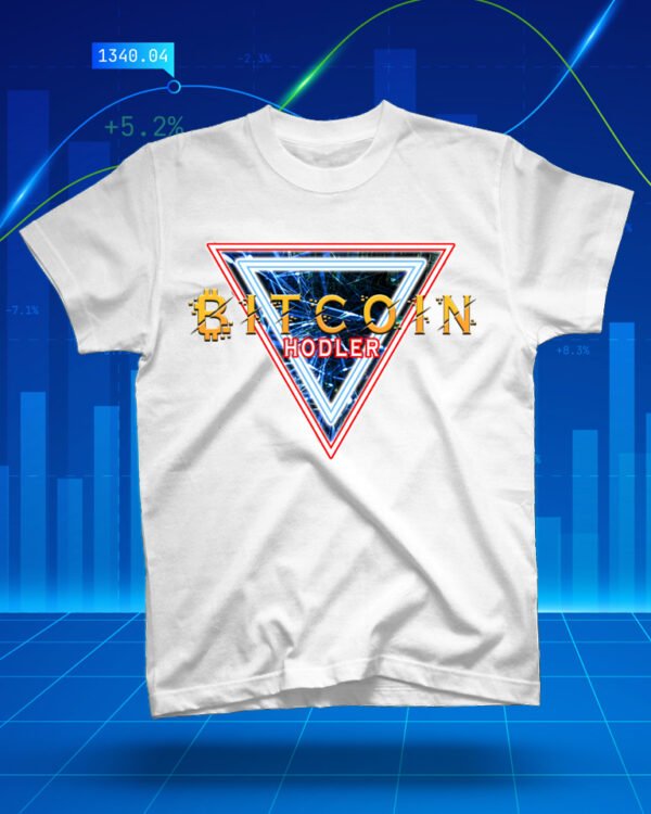 100 % Cotton Crypto Shirt "Bitcoin Holder" White - Large
