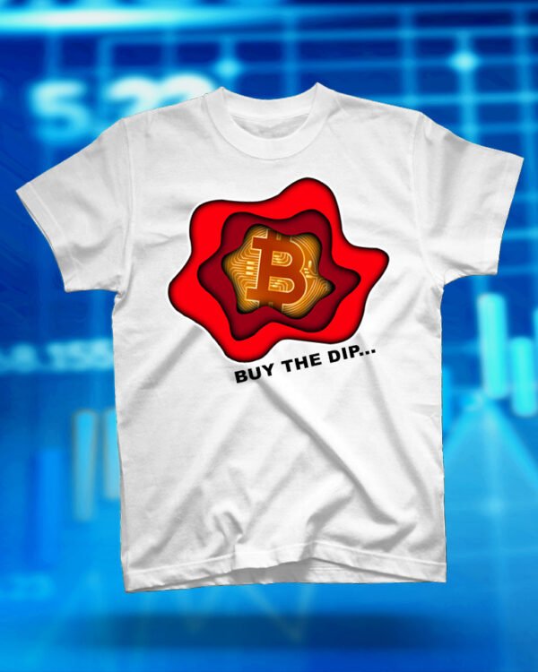 100 % Cotton Crypto Shirt " Buy the Dip" White - Large
