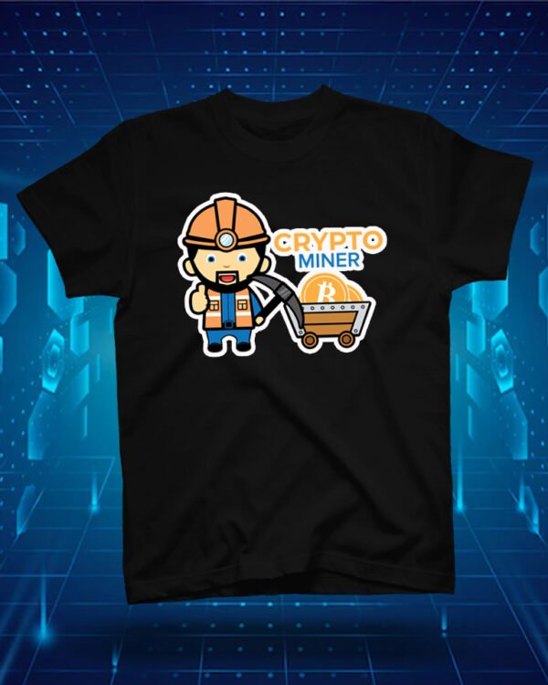 100 % Cotton Crypto Shirt "Crypto Miner" Black - Large