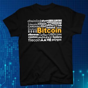 100 % Cotton Crypto Shirt "Crypto Names" Black - Large