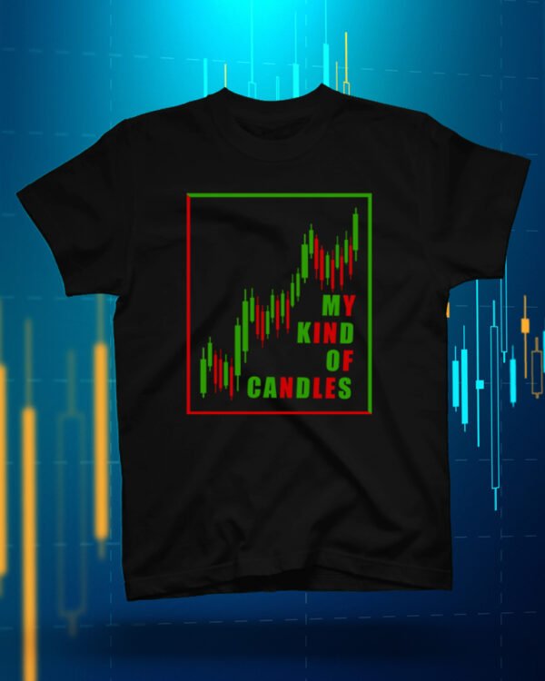 100 % Cotton Crypto Shirt " My kind of Candles" Black - Large